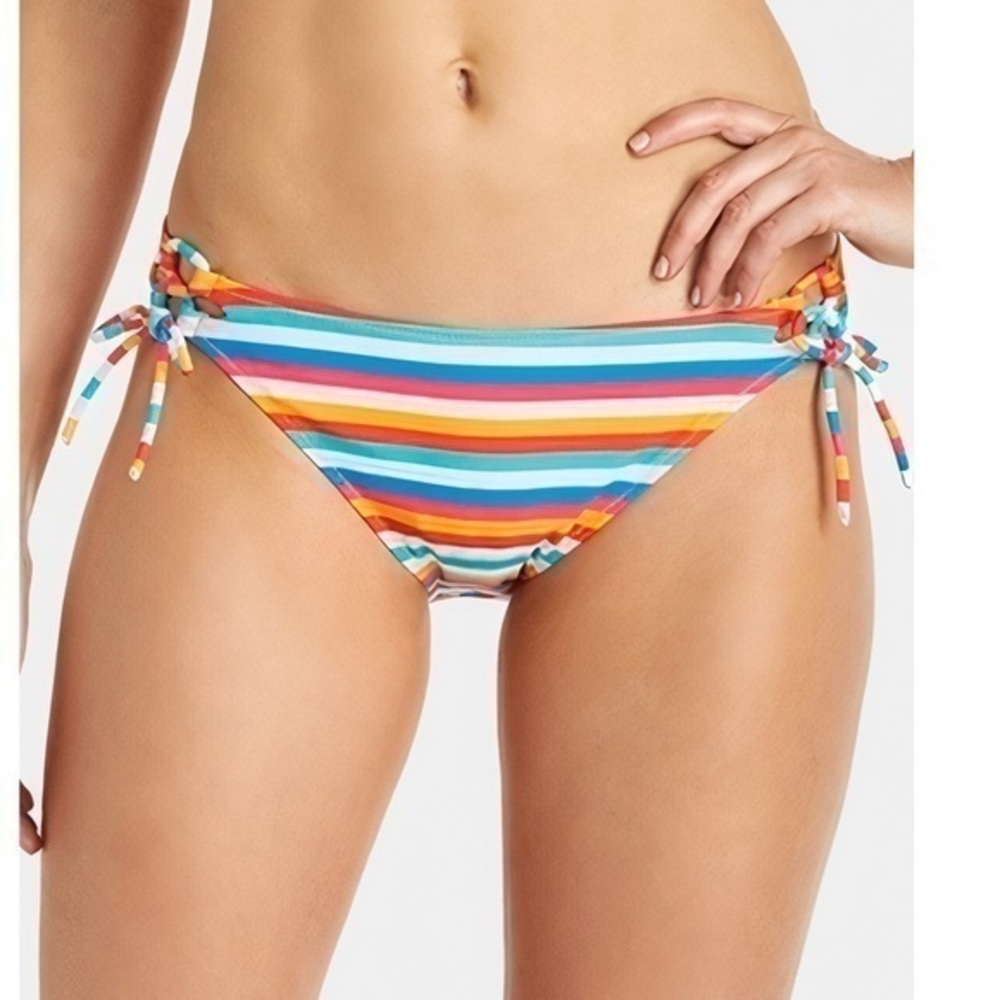 Raisins Juniors' Tahiti Stripe Side-Tie Bikini Bottoms - Tahiti Stripe